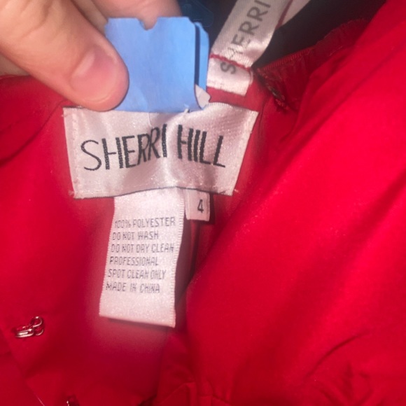 Sherri Hill 51671 Strapless High Slit Formal Dress Red - Picture 17 of 17